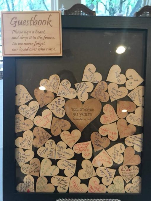 signed heart drop top guest book