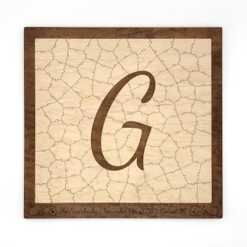 Personalized wooden Letter Puzzle Guest Book
