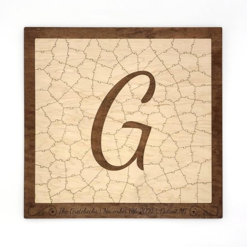 Personalized wooden Letter Puzzle Guest Book