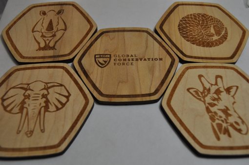 global conservation force wood coaster set