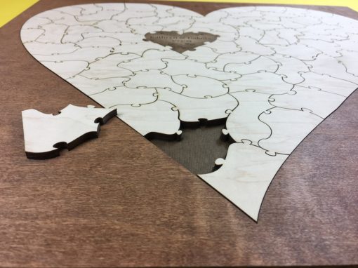 Personalized Wooden Heart Puzzle Wedding Guest Book
