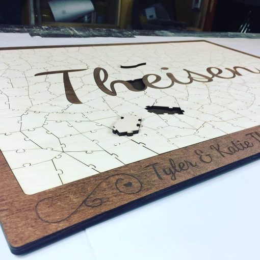Wooden Name Puzzle Guest Book (Theisen)
