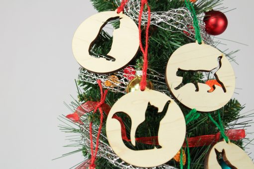 ornament300 -Set of 6 Blank Cat Cutout Ornaments