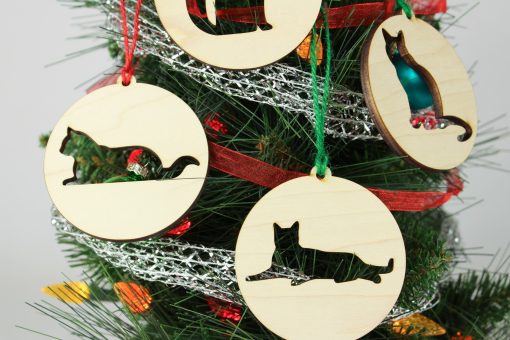 ornament301 -Set of 6 Blank Cat Cutout Ornaments