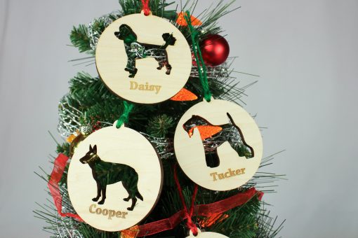 ornament326 -Wooden Dog Cutout Ornament and Magnet