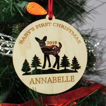 ornamentdeer361-e1576009069593 -Personalized Baby’s First Christmas Ornament