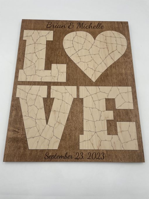 personalized love puzzle wedding guest book alternative