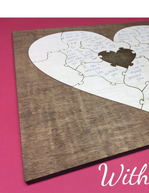 valentines heart puzzle wooden