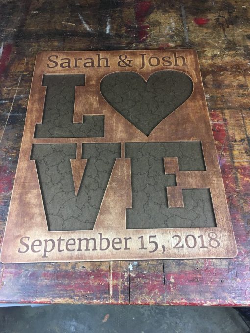 love heart guest book wedding