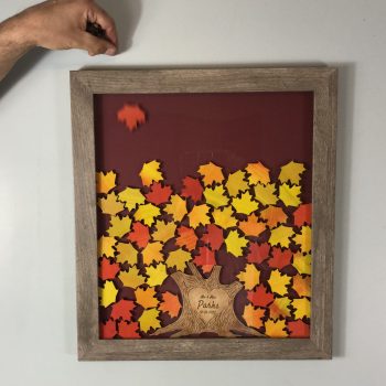 Fall Leaf Dropping in Framed Guest Book