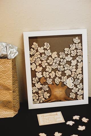 Nice Signed Tree Shadow Box Guest Book