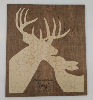 Wooden Deer Puzzle Guest Book