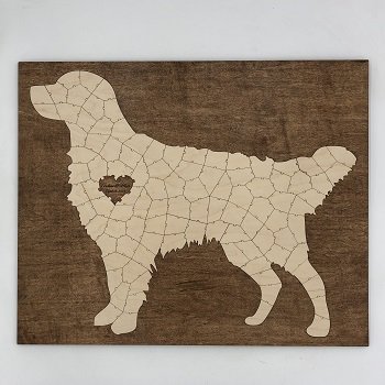 Golden Retriever Wooden Wedding Puzzle Guest Book Alternative 350px Golden Retriever Wooden Wedding Puzzle Guest Book Alternative 350px