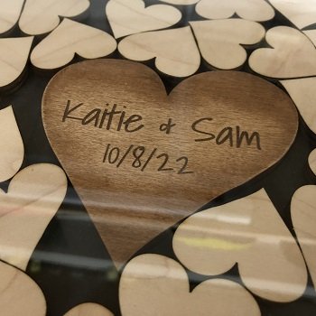Zoomed in Personalized Heart in Drop Top Personalized Heart in Drop Top