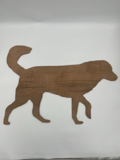 Wooden Cutout of a Golden Retriever dog breed solid silhouette (back)