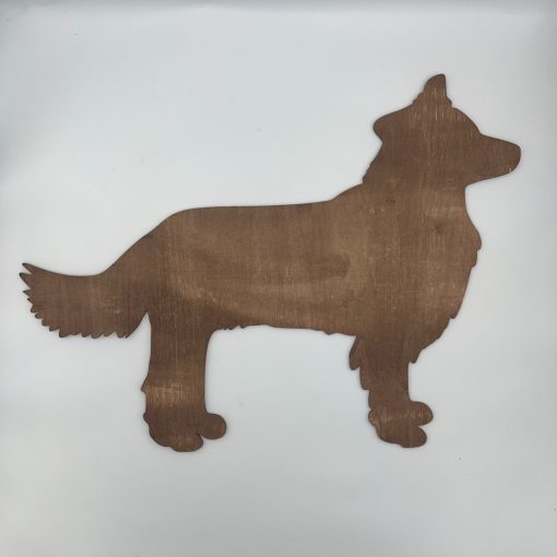 Wooden Dog Silhouette Cutout - back - Husky Breed
